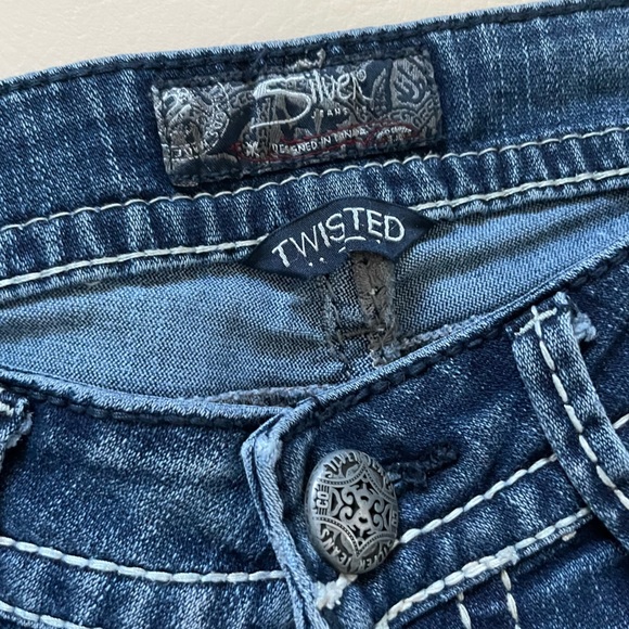 NWOT Silver Jeans Twisted Slit Ankle Bootcut Stretch Womens 24W 33L - Picture 14 of 15